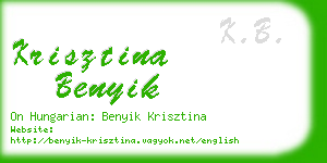 krisztina benyik business card